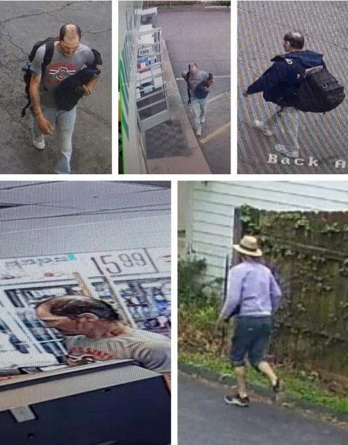 Security camera images of a possible suspect