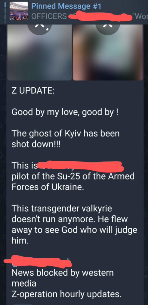 Russian Z supporters mocking the death of a Ukrainian pilot.