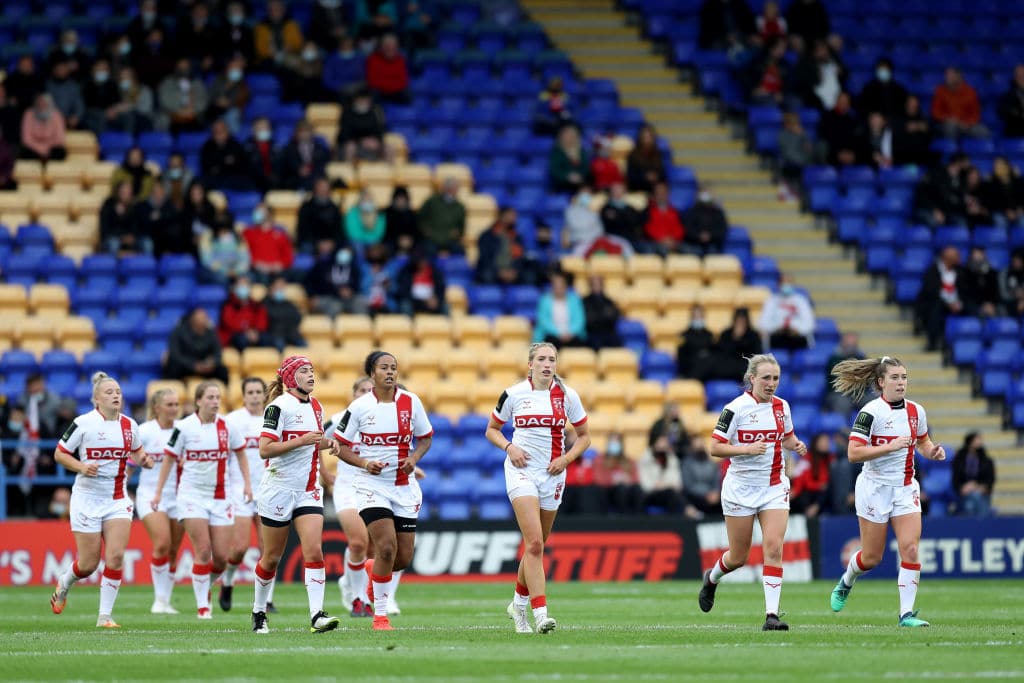 England players during a rugby league match.