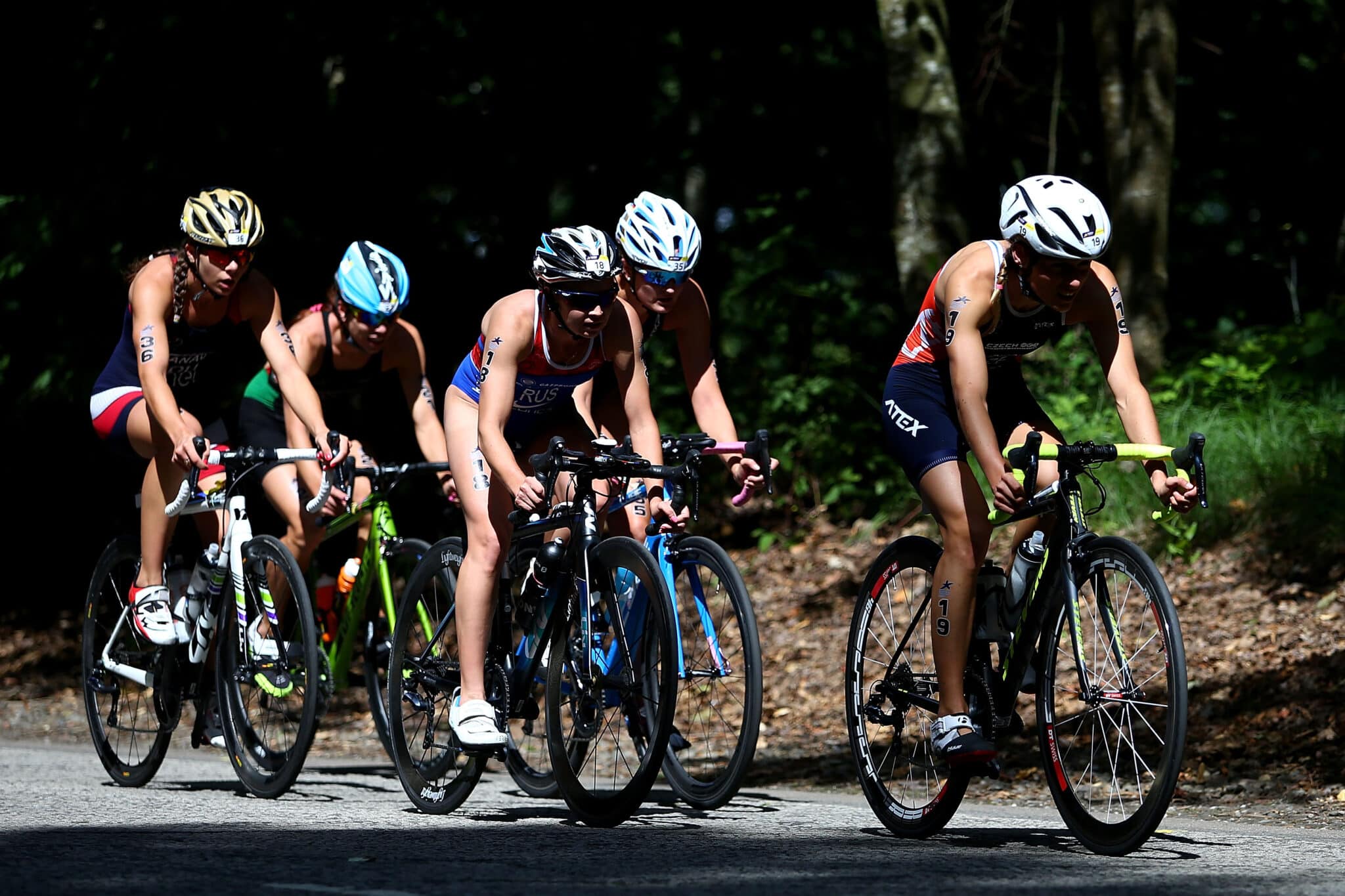 A general view as athletes compete during the Women's Triathlon on Day Eight of the European Championships Glasgow 2018 at Strathclyde Country Park on August 9, 2018 in Glasgow, Scotland. 