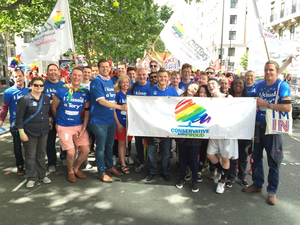 Ben Howlett and other members of LGBT+ Conservatives at Pride. 